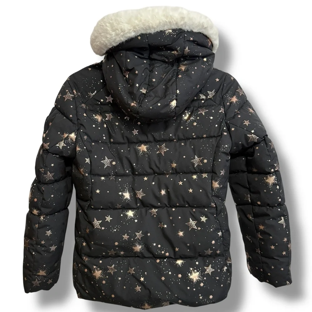 Girls ZeroXposur Heavyweight Winter Puffer Coat Starry Night Sz 14/16 Black Gold